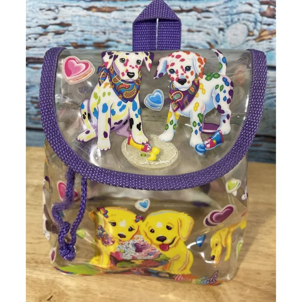 LISA FRANK Vintage 1990s Backpack Clear With Spotty Dotty Casey‎ And Cadmus